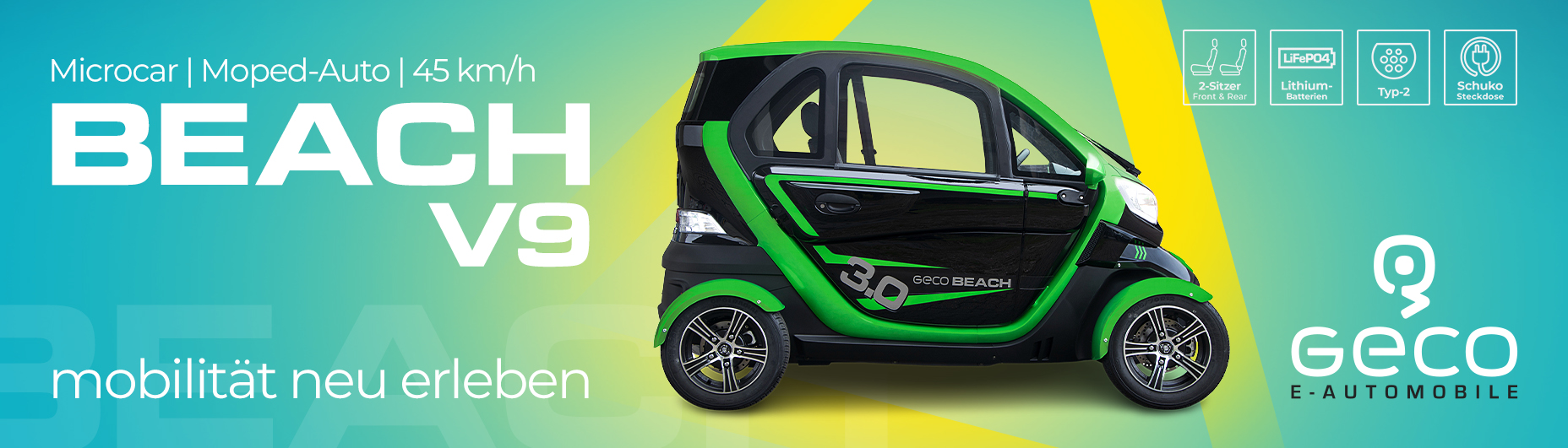 E-Kabinenroller Elektroauto Geco E-Automobile - Beach