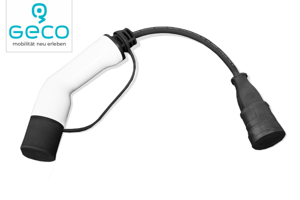 Geco Adapterkabel 1-Phasig 230V 16A Typ 2 auf Schuko Stecker