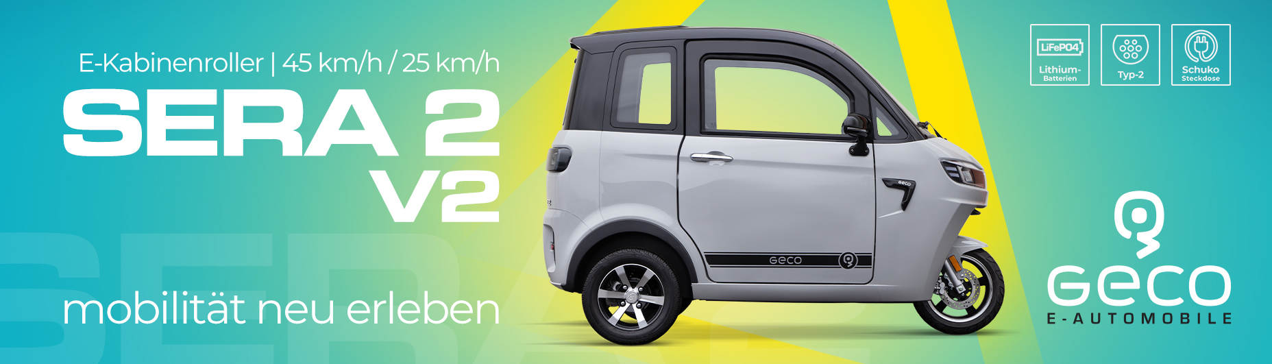 E-Kabinenroller Elektroauto Geco E-Automobile - 45km/h Auto